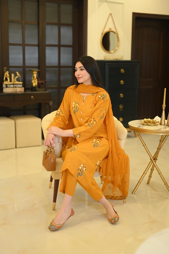 TULIP EMBROIDERED 2-piece Stitched Dress Premium Quality