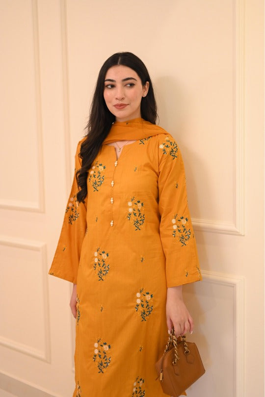 TULIP EMBROIDERED 2-piece Stitched Dress Premium Quality